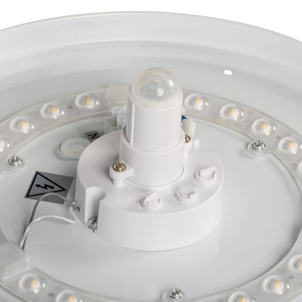 LED loftlampe med bevægelses- og skumringssensor FOGLER LED/12W/230V Ø 28 cm