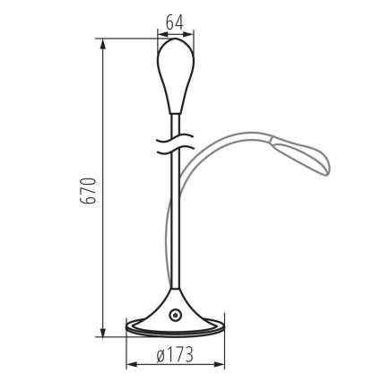 LED Dæmpbar fleksibel bordlampe FRANCO LED/6,8W/230V hvid