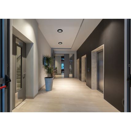 LED lofts-/indbygningslampe med bevægelsessensor 2-i-1 ERGA LED/17W/230V 3000/4000/6500K sort