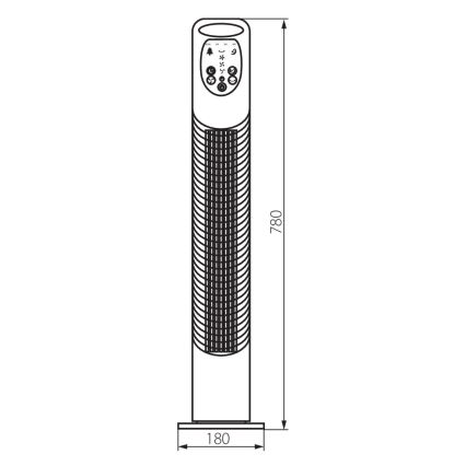 Gulvventilator VENICO 40W/230V sort + fjernbetjening