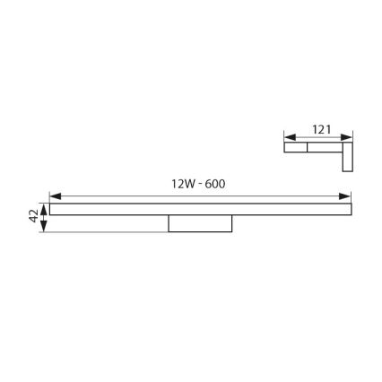 LED spejllampe til badeværelse ASTEN LED/12W/230V IP44 skinnende krom