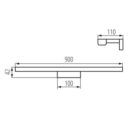 LED Badeværelsesbelysning til spejl ASTEN LED/15W/230V IP44 blank krom