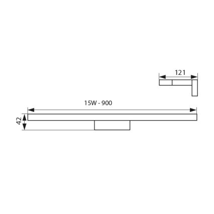 LED spejllampe til badeværelse ASTEN LED/15W/230V IP44 skinnende krom