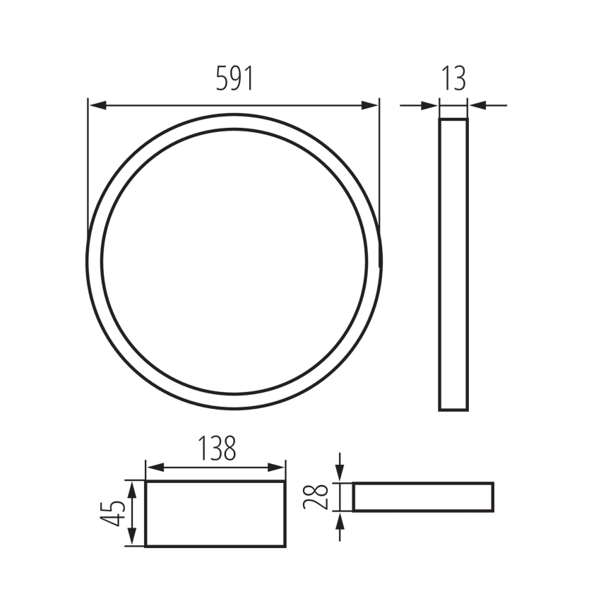 LED Indbygningsramme AVAR LED/40W/230V 4000K diameter 59 cm
