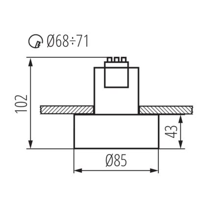 Indbygningsspot MINI RITI 1xGU10/25W/230V sort/guld