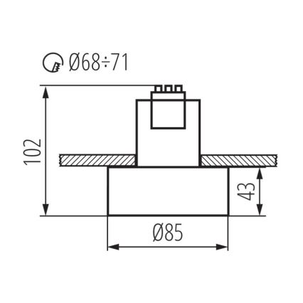 Indbygningsspot MINI RITI 1xGU10/25W/230V hvid/guld