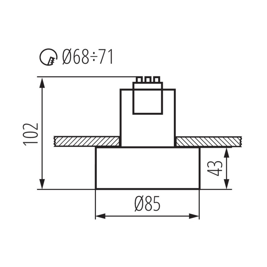 Indbygningsspot MINI RITI 1xGU10/25W/230V hvid/guld