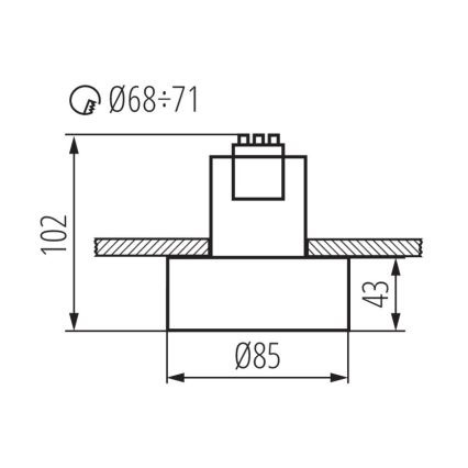 Indbygningslampe MINI RITI 1xGU10/25W/230V sort/hvid