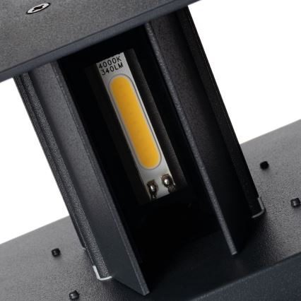 LED udendørs væglampe med bevægelses- og skumringssensor REKA LED/7W/230V IP54 antracit kantet