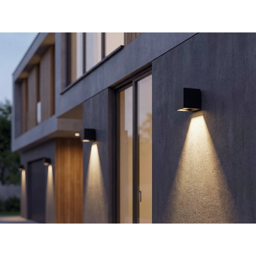 LED solcelle væglampe med sensor REKA LED/6W/3,7V 1800 mAh 3000/4000/6500K IP65 sort