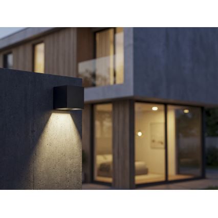 LED solcelle væglampe med sensor REKA LED/6W/3,7V 1800 mAh 3000/4000/6500K IP65 sort