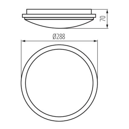 LED badeværelseslampe med sensor ORTE LED/24W/230V IP54