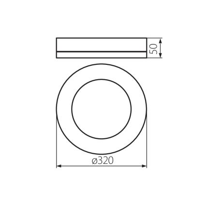 Udendørs LED loftlampe TURA LED/24W/230V 4000K IP54 sort