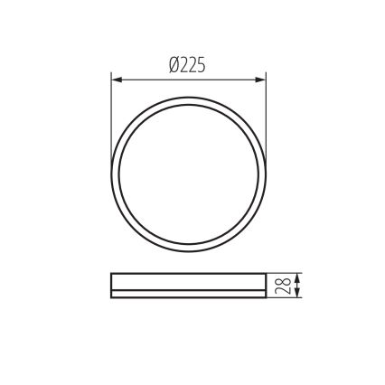 LED loftlampe til badeværelse AZPO LED/11,8W/230V diameter 22,5 cm IP54 sort