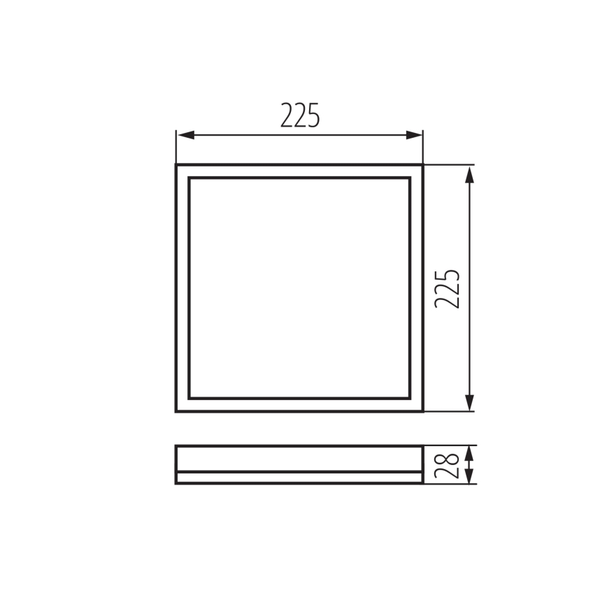 LED loftlampe til badeværelse AZPO LED/12,3W/230V IP54 sort