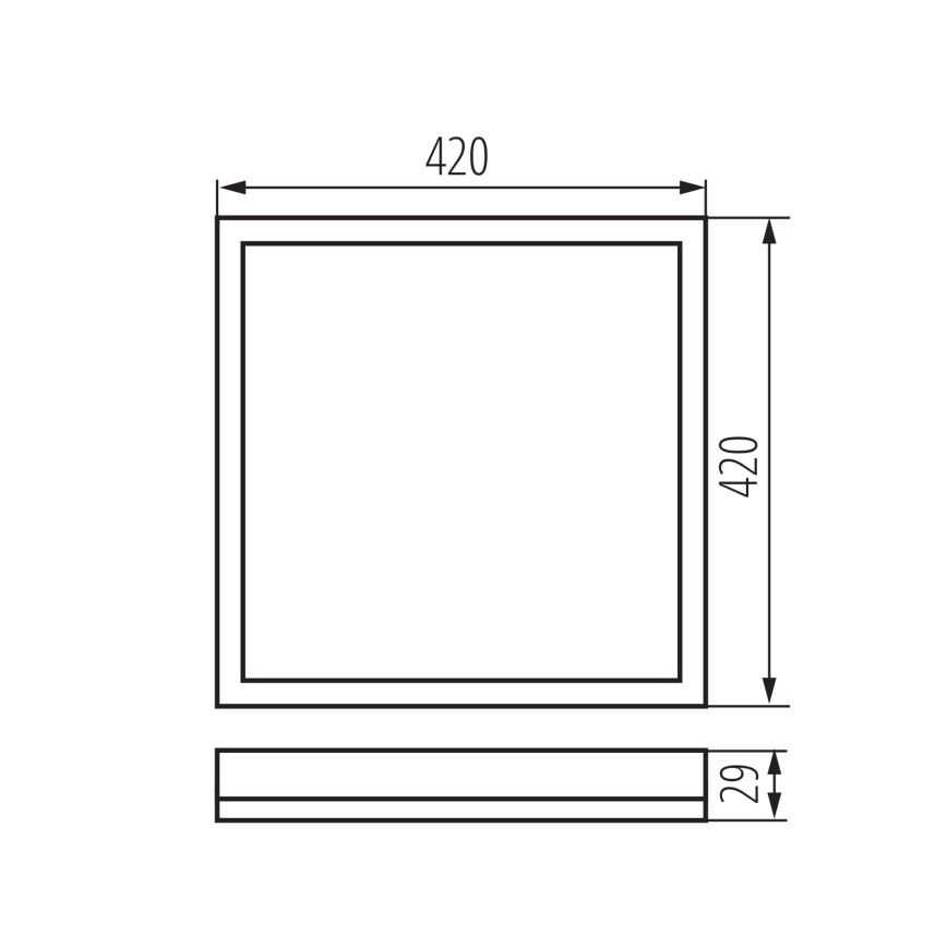 LED loftarmatur AZPO LED/22W/230V 3000/4000/6000K 42x42 cm IP54 hvid