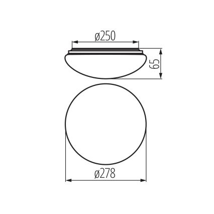 LED badeværelsesloftlampe CORSO LED/12W/230V 3000/4000/6500K Ø 27,8 cm IP44