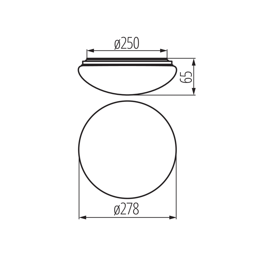 LED badeværelsesloftlampe CORSO LED/12W/230V 3000/4000/6500K Ø 27,8 cm IP44
