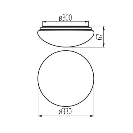 LED badeværelsesloftlampe CORSO LED/18W/230V 3000/4000/6500K pr. 33 cm IP44