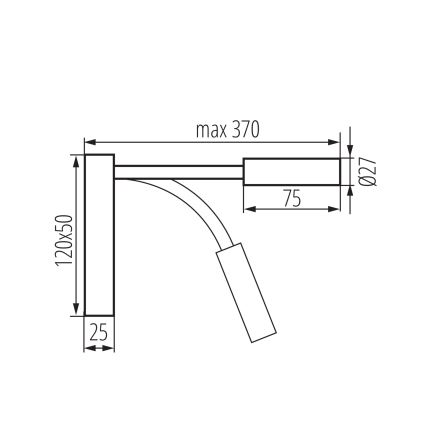 LED fleksibel bordlampe TONIL LED/3,3W/230V sort/guld