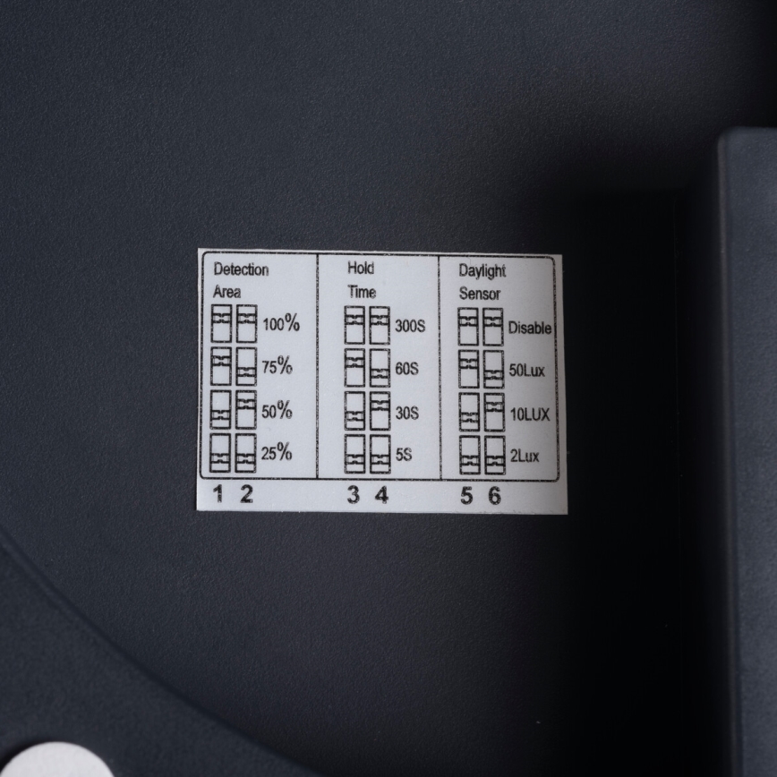 LED udendørslampe med sensor BENO LED/18W/230V 4000K antracitgrå IP54