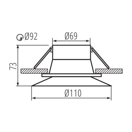 Indbygningslampe AJAS 10W sort