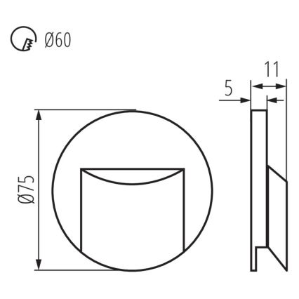 LED trappearmatur ERINUS LED/0,8W/12V 3000K hvid