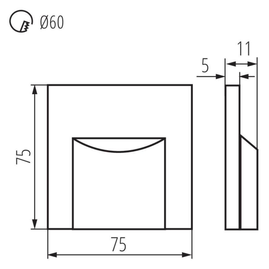 LED trappelampe ERINUS LED/0,8W/12V 3000K sort
