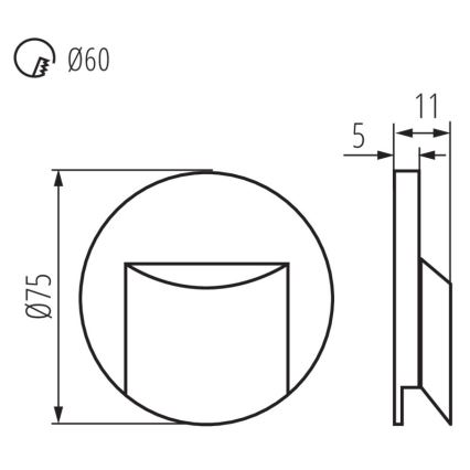 LED trappelampe ERINUS LED/0,8W/12V 3000K sort