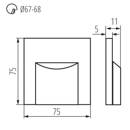 LED trappelampe ERINUS LED/0,8W/12V 4000K sort