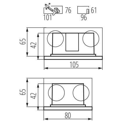 LED indbygningslampe GLASI LED/3W/230V 4000K IP44 sort