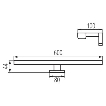 LED spejllampe til badeværelse ASTIM LED/12W/230V IP44 sort