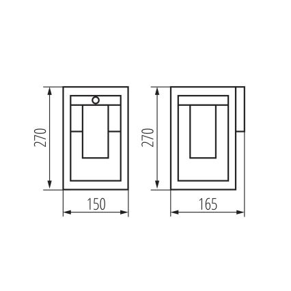 Udendørs væglampe med sensor VIMO 1xE27/15W/230V IP44