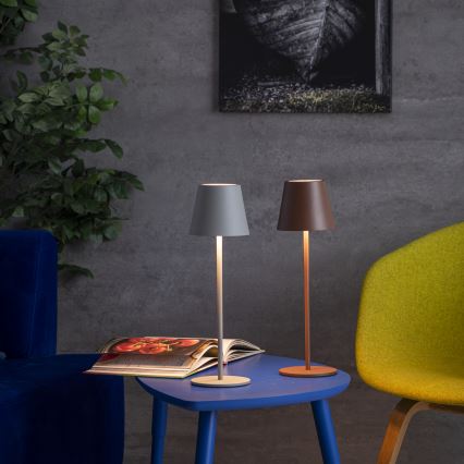 LED Bordlampe dæmpbar og genopladelig INITA LED/1,2W/1800 mAh IP54 brun