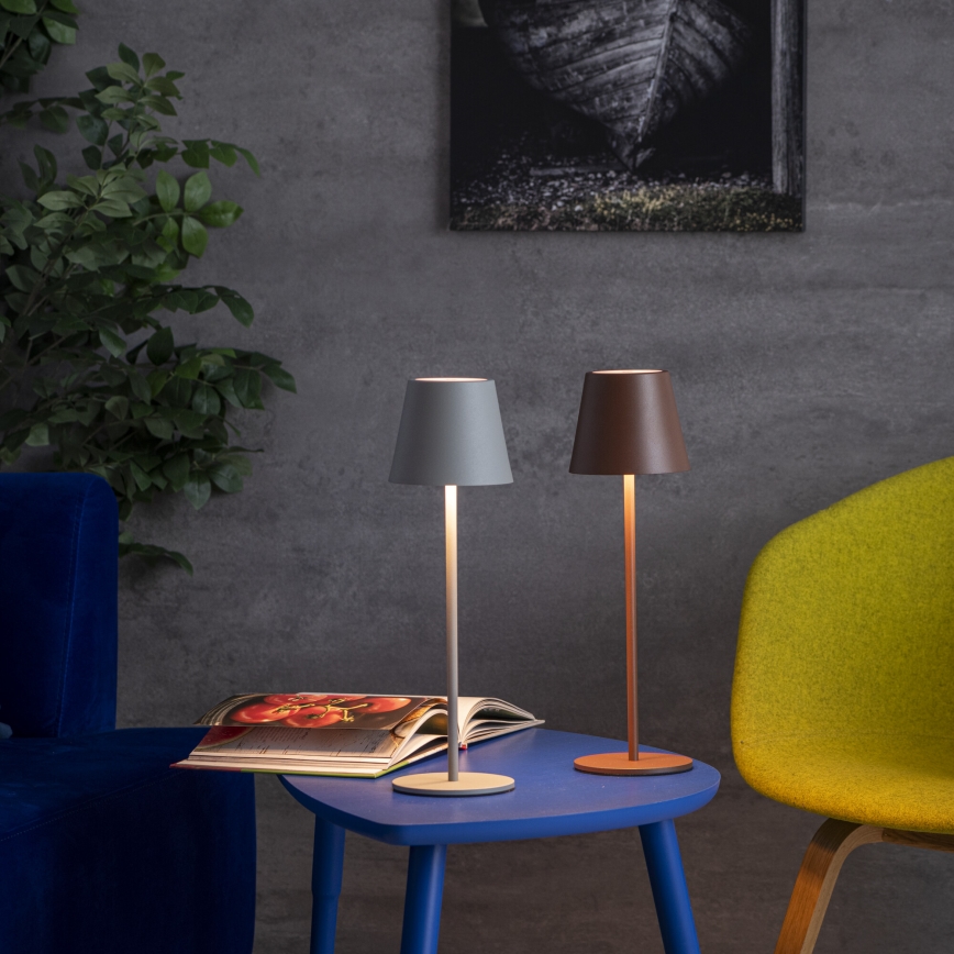LED Bordlampe dæmpbar og genopladelig INITA LED/1,2W/1800 mAh IP54 brun