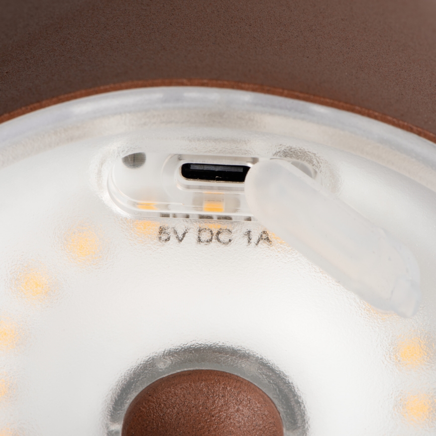 LED Bordlampe dæmpbar og genopladelig INITA LED/1,2W/1800 mAh IP54 brun