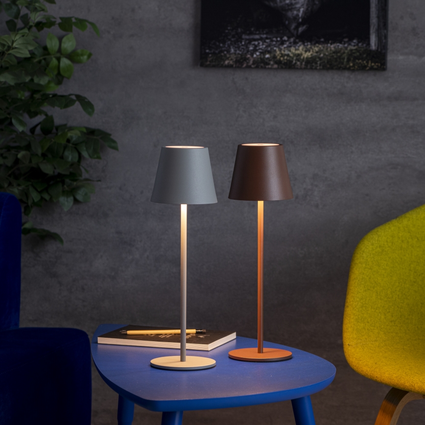 LED Bordlampe dæmpbar og genopladelig INITA LED/1,2W/1800 mAh IP54 grå