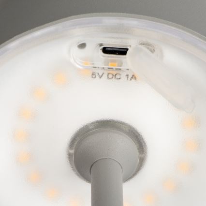 LED Bordlampe dæmpbar og genopladelig INITA LED/1,2W/1800 mAh IP54 grå