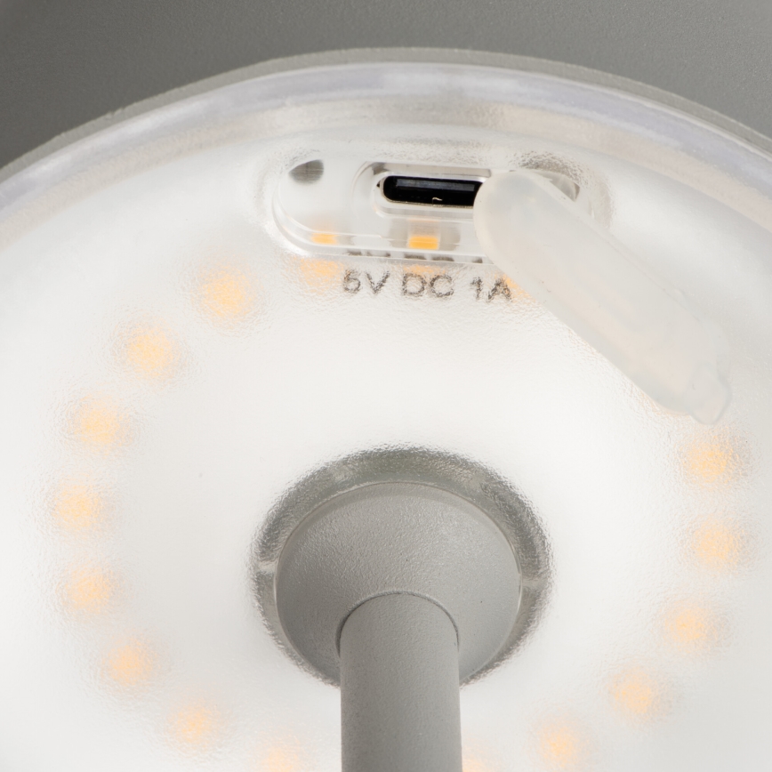 LED Bordlampe dæmpbar og genopladelig INITA LED/1,2W/1800 mAh IP54 grå