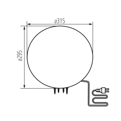 Udendørslampe STONO 1xE27/15W/230V Ø 31,5 cm IP65