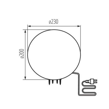 Udendørslampe STONO 1xE27/15W/230V Ø 23 cm IP65