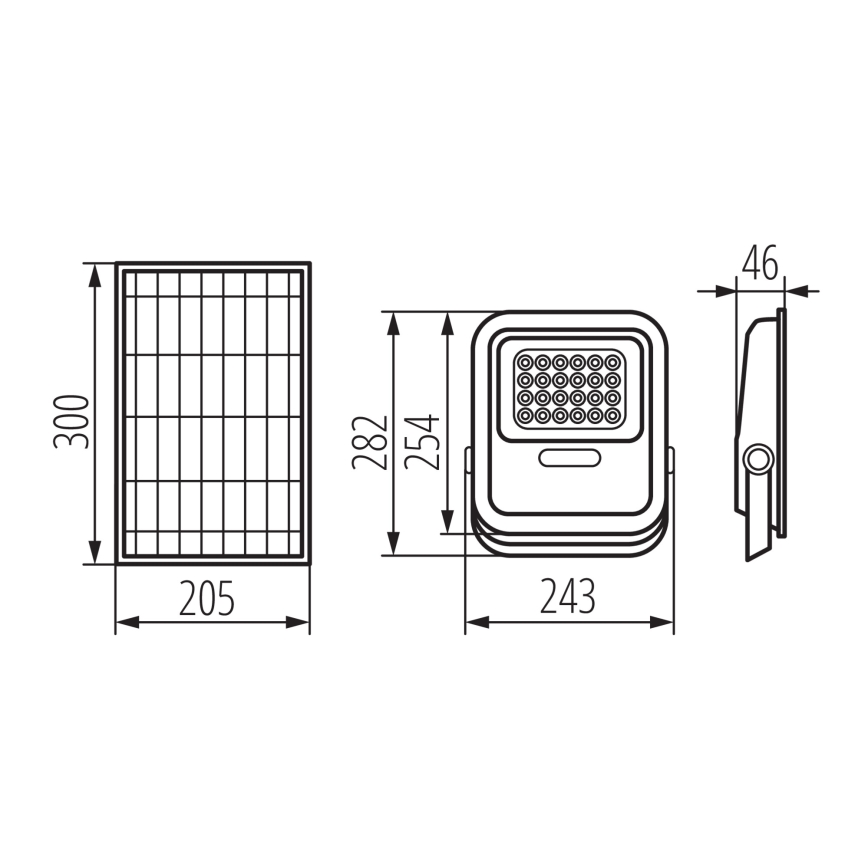 LED projektør dæmpbar med solpanel og dusk sensor LED/10W/10000 mAh 3,2V IP65 + fjernbetjening