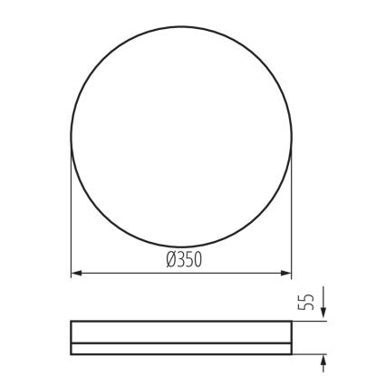 Robust LED loftlampe IPER LED/35W/230V IK10 IP65 rund hvid