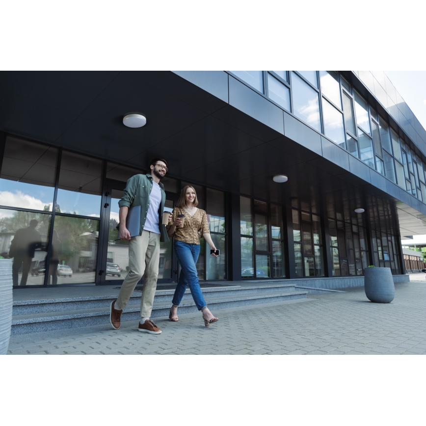 Robust LED loftlampe med bevægelsessensor IPER LED/19W/230V IK10 IP65 rund hvid
