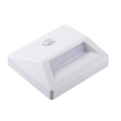 Indbygget LED-armatur med bevægelses- og skumringssensor IRS LED/0,3W/3xAAA IP54 hvid