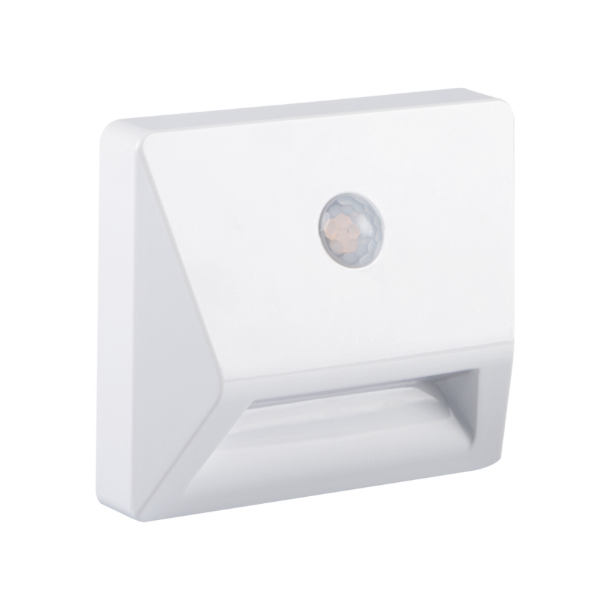 Indbygget LED-armatur med bevægelses- og skumringssensor IRS LED/0,3W/3xAAA IP54 hvid