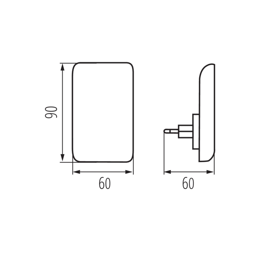 LED-orienteringslampe med skumringssensor til stikkontakt ORISA LED/0,28W/230V sort