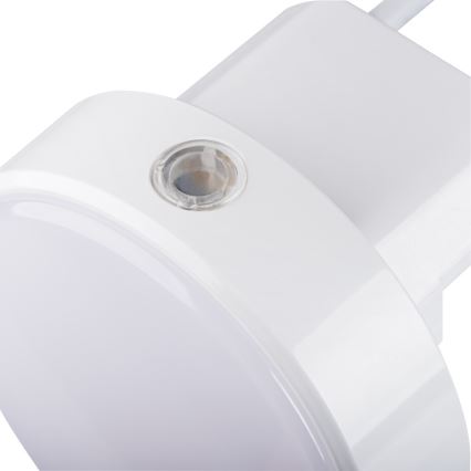 LED Dæmpbar orienteringslampe med skumringssensor til stikkontakt ULOV LED/0,5W/230V hvid
