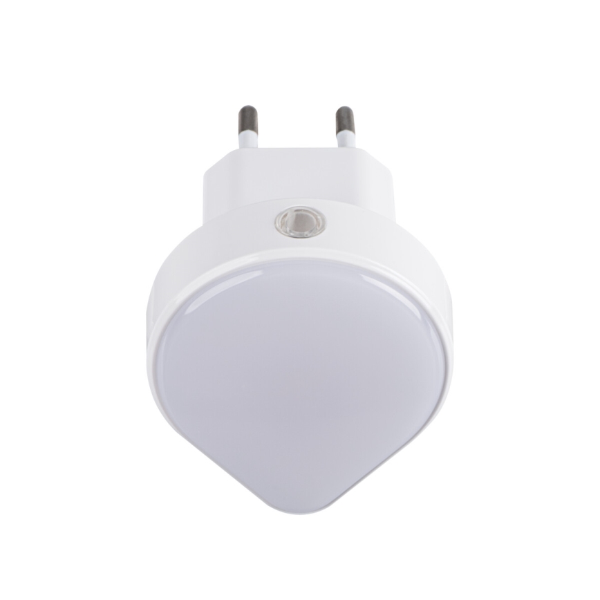 LED Dæmpbar orienteringslampe med skumringssensor til stikkontakt ULOV LED/0,5W/230V hvid