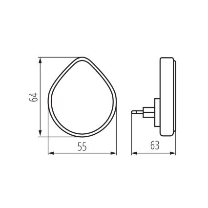 Kanlux 37396 - LED vågelampe dæmpbar med skumringssensor til en stikkontakt ULOV LED/0,5W/230V hvid